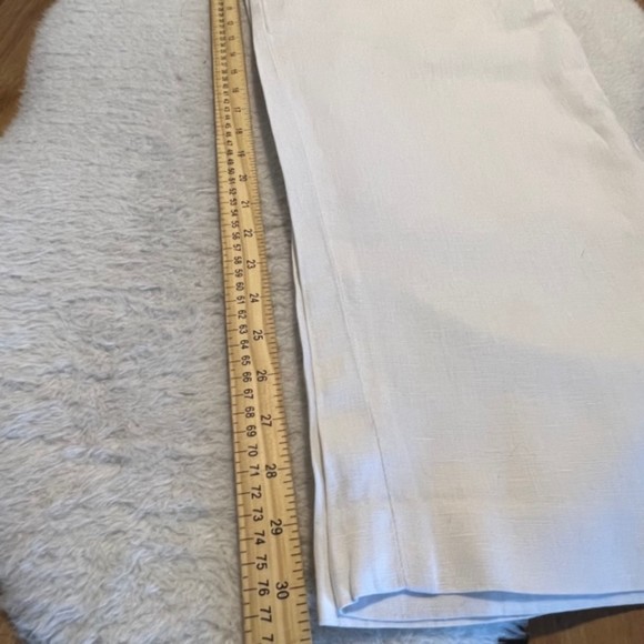 Michael Kors Womens White 100% Linen Straight Leg Trouser Pants Size 31/32 - Picture 10 of 10